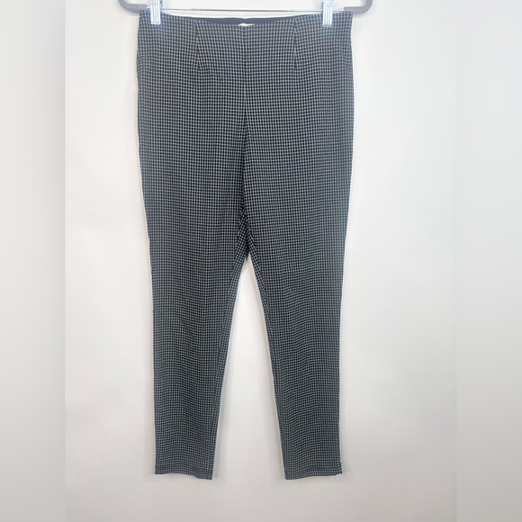 Calvin Klein Black and White Checkered Pull-on Skinny Pants - Picture 1 of 8